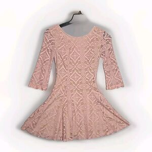 Speechless Ladies Pink Lace Dress Size M Flare Hem Party Homecoming Prom Wedding